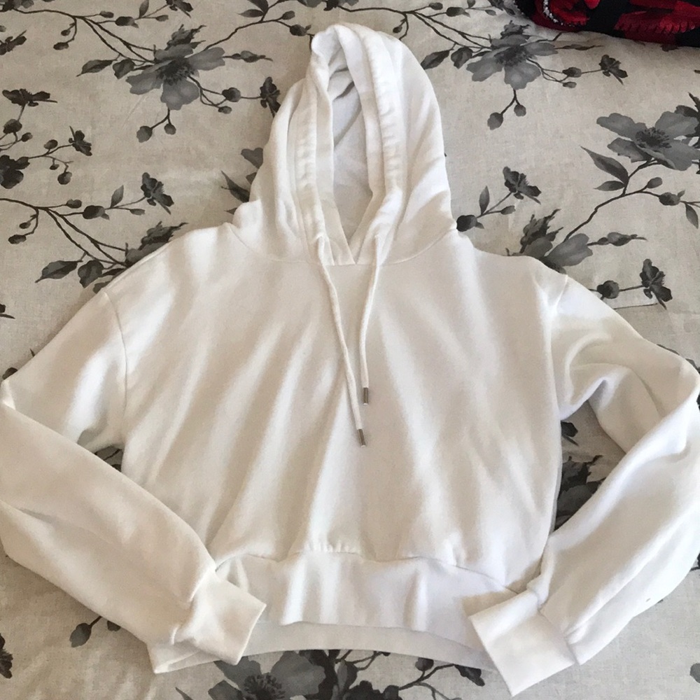 White Forever 21 crop hoody